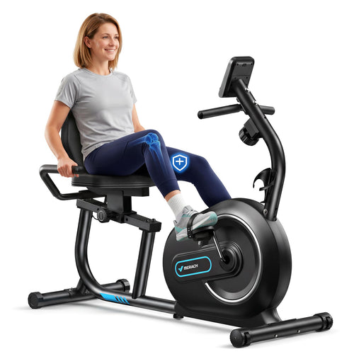 Liegeergometer mit 8 Widerstandsstufen Bluetooth LCD-Display