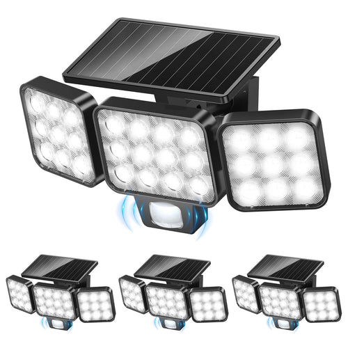 Solarlampe Aussen mit Bewegungsmelder 3500LM 270° 4er-Set IP65