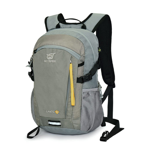 Wanderrucksack 20L mit Rückenbelüftung aus Ripstop-Nylon, Hellgrau