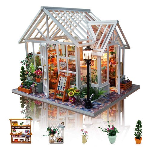 Puppenhaus Bausatz DIY mit LED-Licht und Musik, ab 14 Jahren