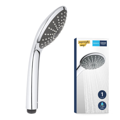 Handbrause 1 Strahlart Regenstrahl Chrom mit Antikalk-Düsen