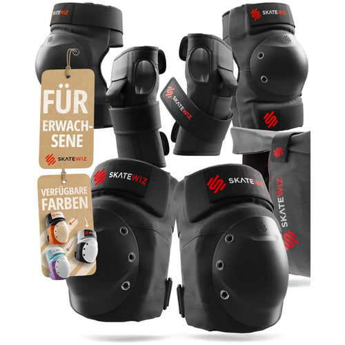 Inline-Schutzset Erwachsene Knie Ellenbogen Handgelenk Grösse M/L