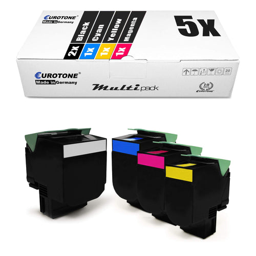 Toner-Set 5-teilig für Lexmark CS/CX 317 417 517 kompatibel