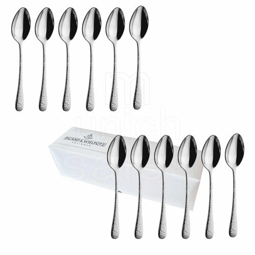 Espressolöffel 12er-Set Edelstahl 18/10 Hammerschlag-Design poliert