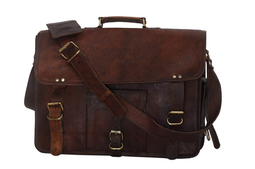 Leder Umhängetasche Vintage 15 Zoll Laptop Aktentasche Herren Damen
