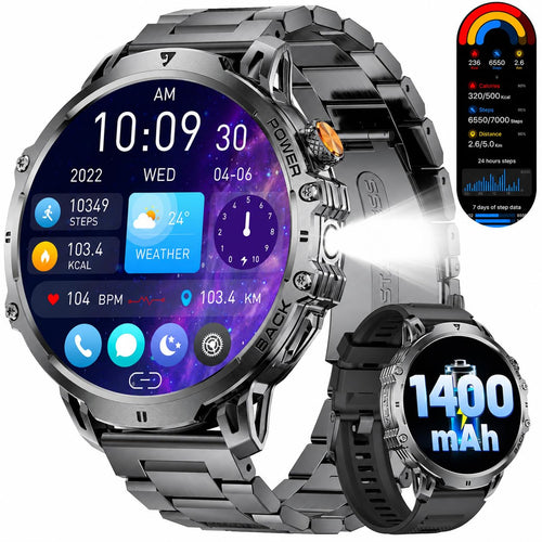 Smartwatch Herren 1,85" HD Touchscreen 1400 mAh LED IP68 Sport
