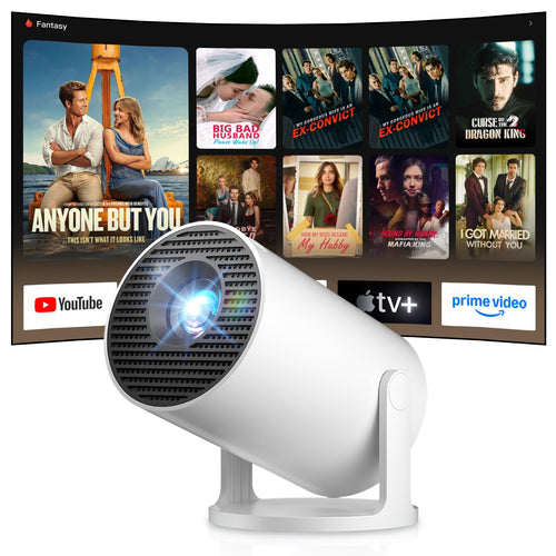 Mini Beamer 4K Smart Android 14 WiFi 6 Bluetooth 270° drehbar