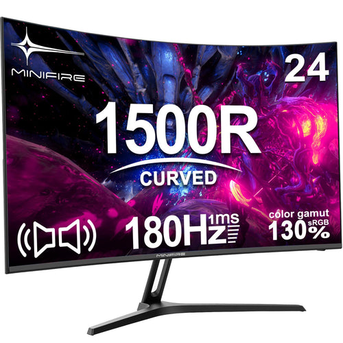 Curved Gaming Monitor 24 Zoll 180Hz FHD 1ms mit Lautsprechern
