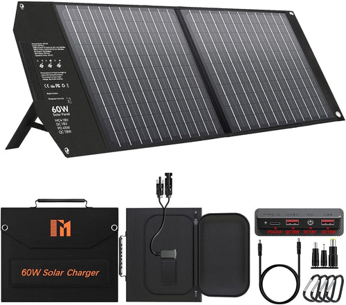 Solarpanel faltbar 60W mit USB-C PD 45W, DC, MC4 für Camping
