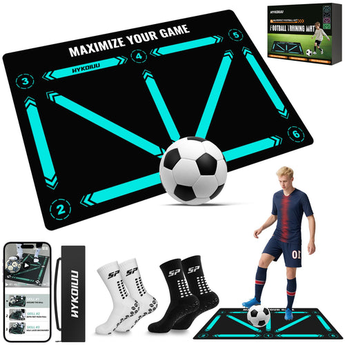 Fussball Trainingsmatte Kinder 120x80cm mit Socken und Video-Tutorials
