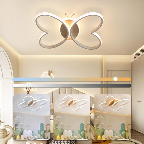 LED Deckenleuchte Kinderzimmer Schmetterling Holz 50W dimmbar 48cm