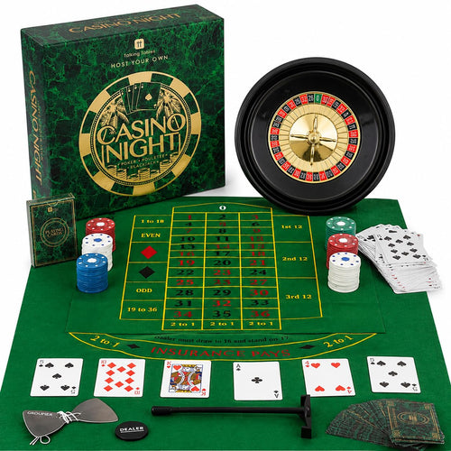 Casino Spielset Poker Roulette Blackjack 200 Chips Spielmatte 60x90cm