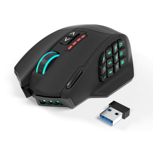 Gaming Maus kabellos MMO 16000 DPI 16 Tasten RGB 2.4 GHz