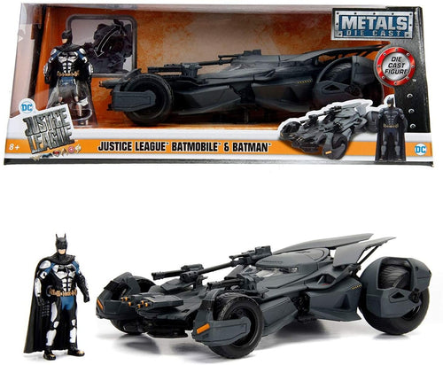Batmobil Modellauto 1:24 Justice League Druckguss mit Batman-Figur