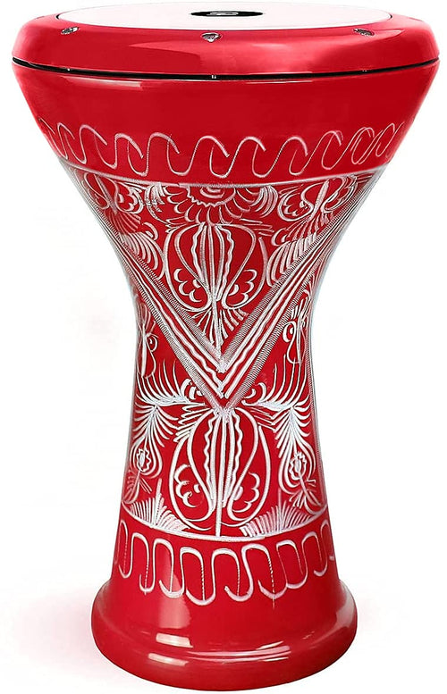 Darbuka Profi Aluguss handgraviert 22 cm Fell Bauchtanz