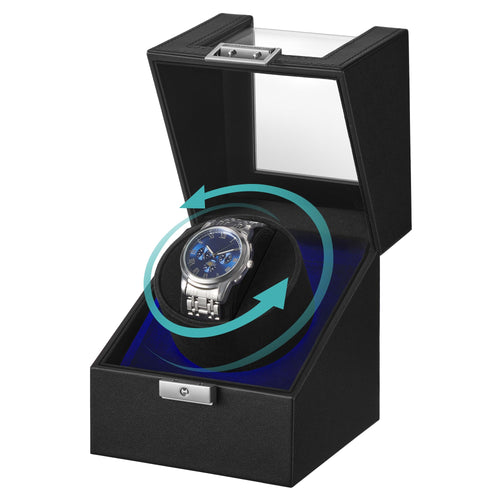Uhrenbeweger Automatik 1 Uhr mit LED, Schloss & 4 Rotationsmodi