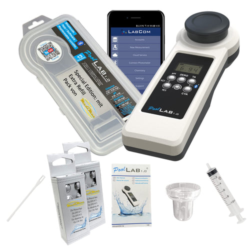 Pool-Photometer 13-in-1 mit Reagenztabletten-Set und App-Anbindung