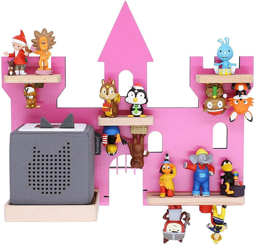 Tonie-Regal Schloss Pink Holz 5 Böden für Toniebox und 28 Figuren