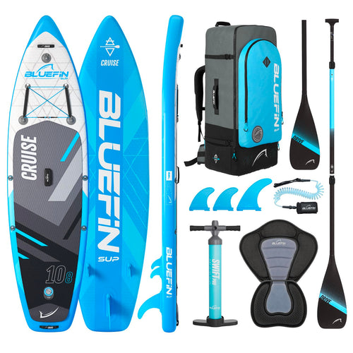 Stand Up Paddleboard aufblasbar 10'8 Blau mit Paddel-Set