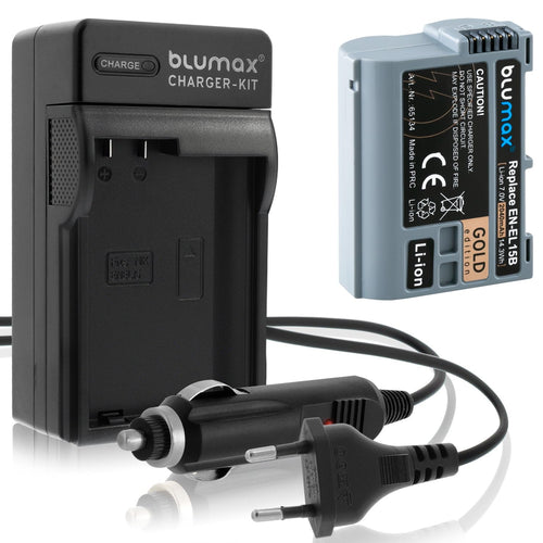 Kamera-Akku 2040mAh + Ladegerät für Nikon EN-EL15 Z- und D-Serie