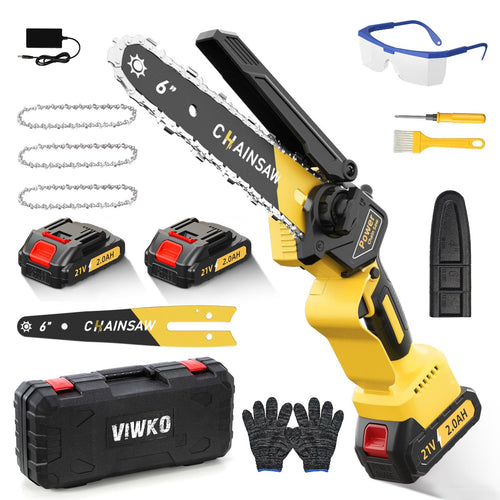 Akku-Handkettensäge 6 Zoll 1000W Brushless mit 2x2000mAh Akku