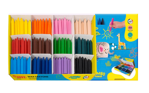 Wachsmalstifte 3-kantig auswaschbar 300er-Set 12 Farben Kleinkinder
