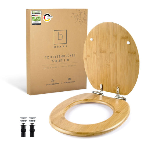 WC Sitz Bambus oval mit Absenkautomatik & Quick-Release