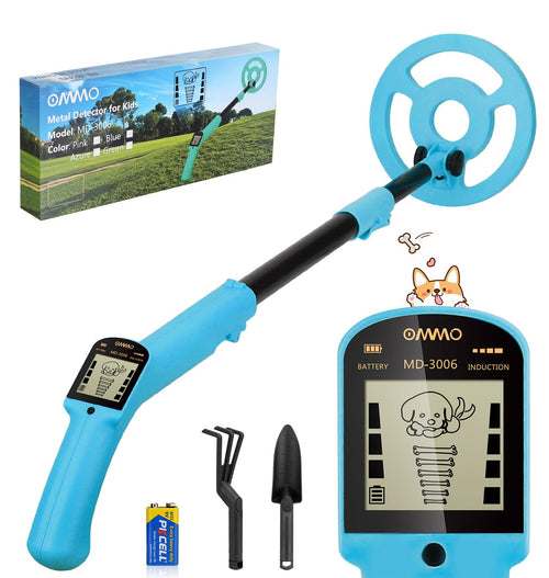 Metalldetektor Kinder azurblau mit LCD-Display, 46–96 cm