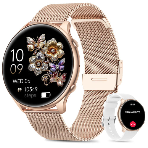 Smartwatch Damen Rund 1,39 Zoll mit Telefonfunktion und Fitnesstracker