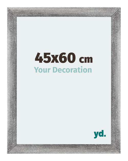 Bilderrahmen 45x60 cm MDF entspiegeltes Glas Grau Gewischt