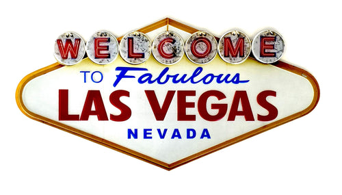Blechschild Las Vegas Retro-Stil Vintage-Deko 49x25 cm