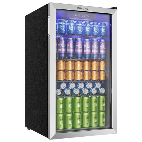 Getränkekühlschrank 90L Glastür für 126 Dosen Bier Wein Limonade
