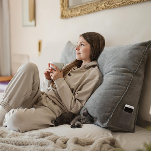 Rückenkissen Keilform Polyester 70 cm für Bett und Sofa