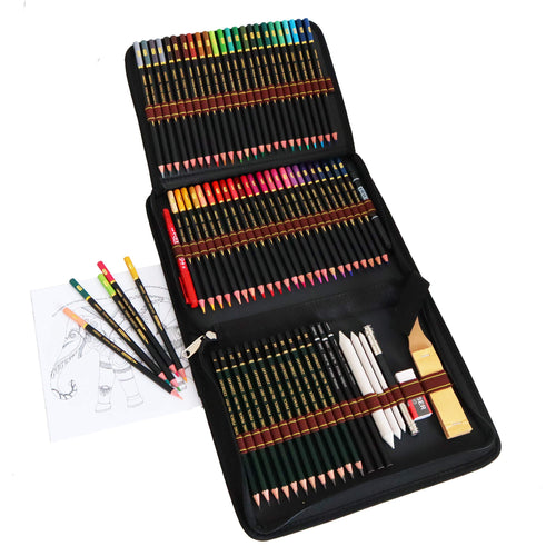 Zeichenset 72-teilig mit Buntstiften, Kohle & Tragetasche