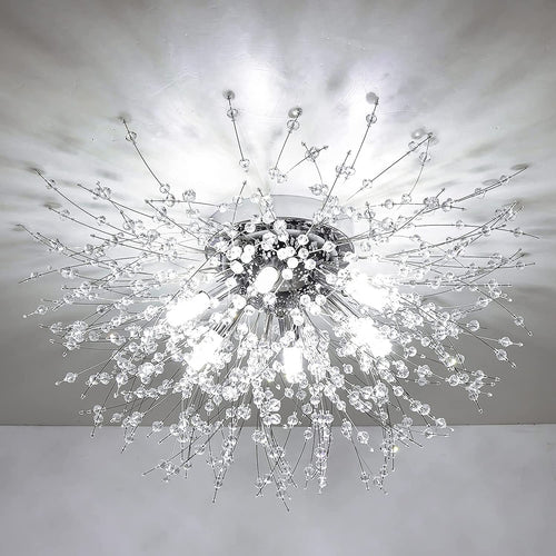 Kristall Deckenleuchte 6-flammig Feuerwerk-Design 50cm Chrom