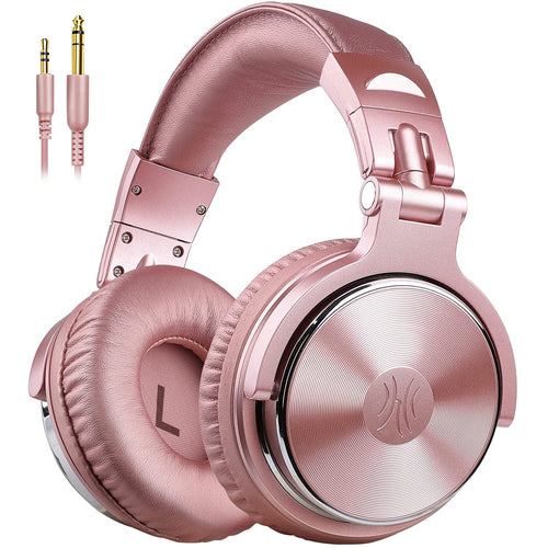 DJ Kopfhörer Over-Ear kabelgebunden mit Mikrofon, Rosa Gold