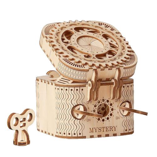 3D Holzpuzzle Schatztruhe mit Geheimfach 158 Teile Mechanisch