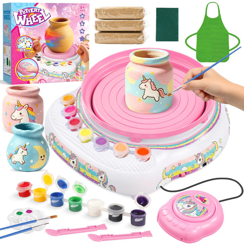 Töpferscheibe Kinder Set mit Ton, 14 Farben & Fussped al 6–12 J.