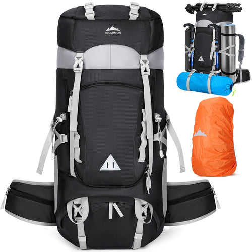Trekkingrucksack 60L Unisex mit Regenhülle und Hüftgurt