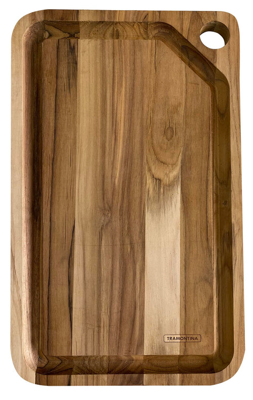 Schneidebrett Teakholz 40x24 cm mit Saftrille, FSC-zertifiziert