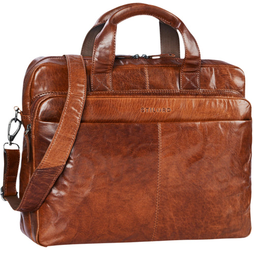 Aktentasche Leder Vintage Braun mit Laptopfach 40x34x11 cm