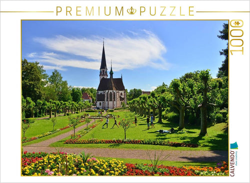 Puzzle Stadtgarten mit Kirche St. Bonifatius 1000 oder 2000 Teile