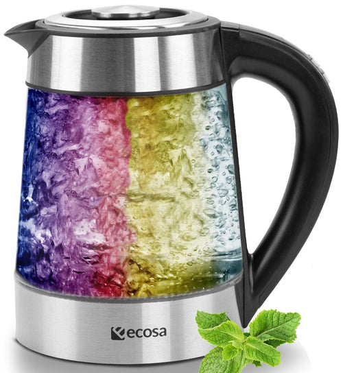 Glas-Wasserkocher 1,7 L mit Temperaturwahl 40–100 °C und LED