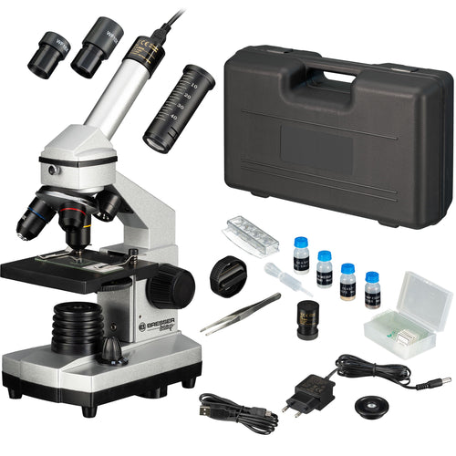 Mikroskop Set 40x-1024x mit USB-Kamera, LED-Beleuchtung und Koffer