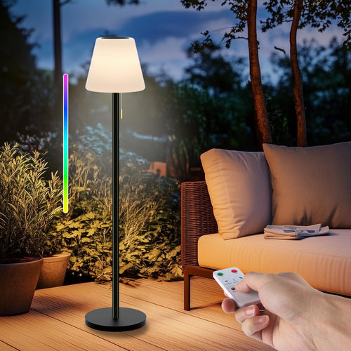 Solar Stehlampe Outdoor Warmweiss RGB Dimmbar IP65 Kabellos
