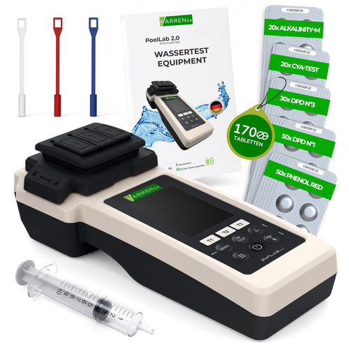 Pool-Photometer elektronisch 24 Parameter Bluetooth Wi-Fi mit 170 Testtabletten