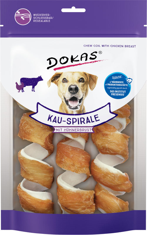 Hunde-Kausnack Spirale Rinderhaut & Hühnerbrust getreidefrei 8x110g