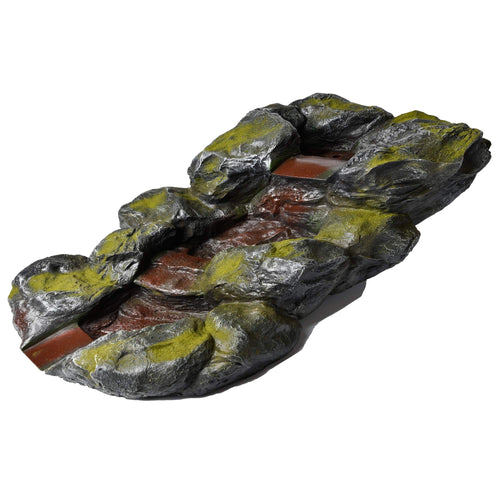 Bachlauf Schieferlook mit Moosbewuchs Polyresin erweiterbar Gartenteich