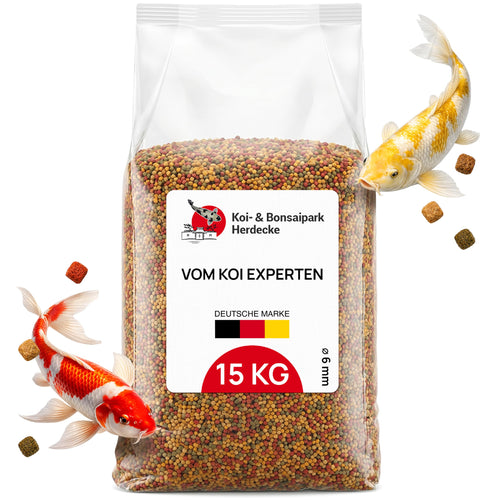 Koifutter Mix schwimmende Pellets 6mm 15kg für Gartenteich