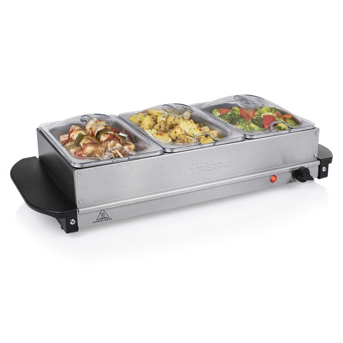 Buffetwärmer 4,2 L mit 3 Edelstahlbehältern und Heizplatte 200 W